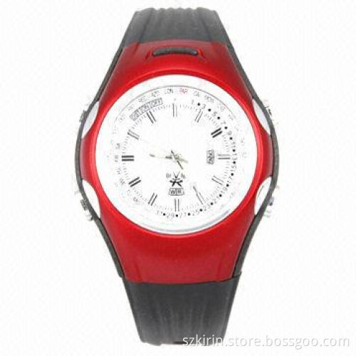 Solar Radio-controlled Watch with Alloy Case and PU Band
